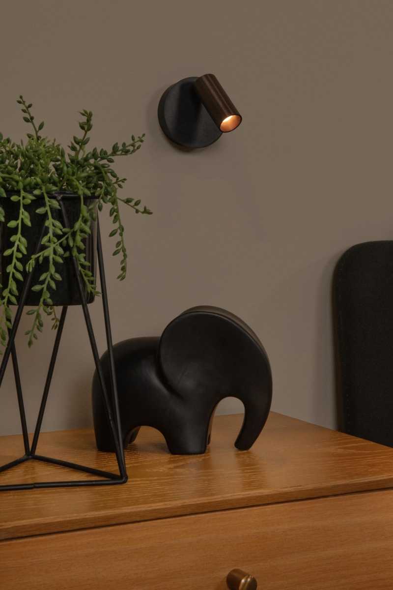 Lucide TONI - Rechargeable Wall spotlight / Wall light - Battery pack - Ø 8,1 cm - LED Dim. - CCT - 1x2W 2700K/4000K - Magnetic - Coffee